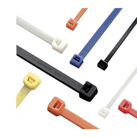 Panduit Cable Tie, 6 in L, 1-1/4 in Max Bundle Dia., Yellow, Nylon 6/6, 18 lb Strength, 1000 PK PLT1.5M-M4Y
